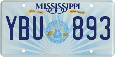 MS license plate YBU893
