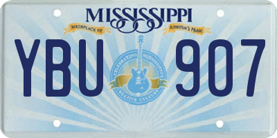MS license plate YBU907