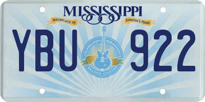 MS license plate YBU922