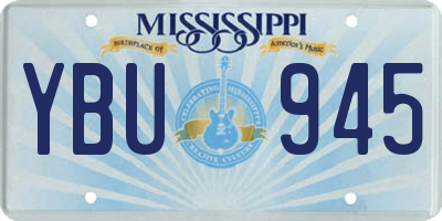 MS license plate YBU945