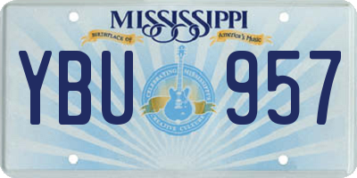 MS license plate YBU957