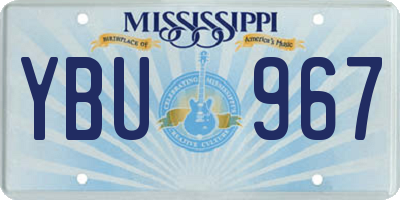 MS license plate YBU967