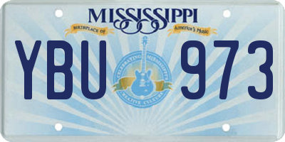 MS license plate YBU973
