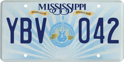 MS license plate YBV042
