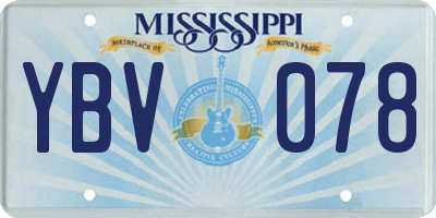 MS license plate YBV078