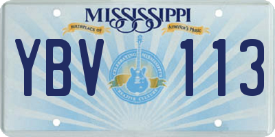 MS license plate YBV113