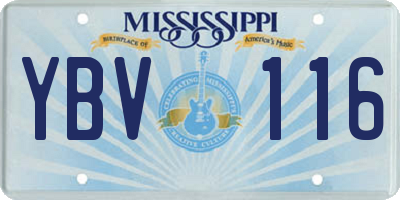 MS license plate YBV116