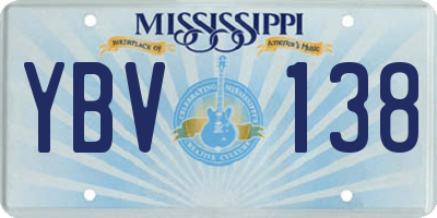 MS license plate YBV138