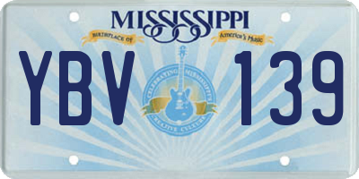 MS license plate YBV139