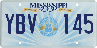 MS license plate YBV145