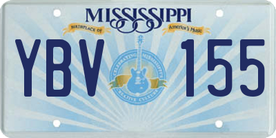 MS license plate YBV155