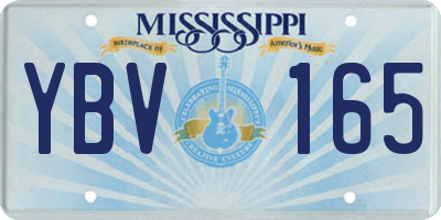 MS license plate YBV165