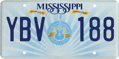 MS license plate YBV188