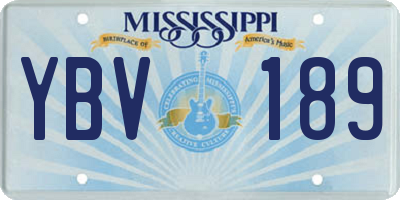 MS license plate YBV189