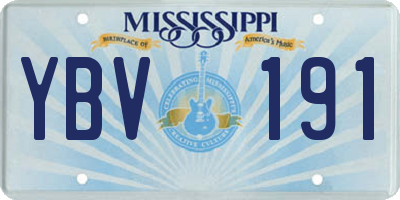 MS license plate YBV191