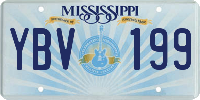 MS license plate YBV199