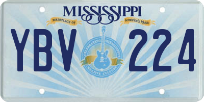 MS license plate YBV224