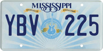 MS license plate YBV225