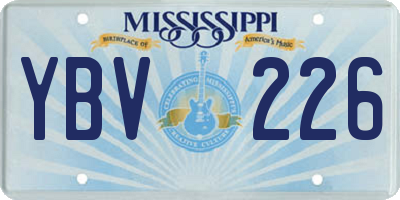 MS license plate YBV226