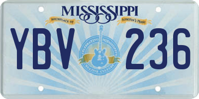 MS license plate YBV236