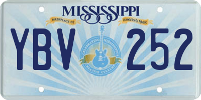 MS license plate YBV252