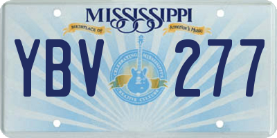 MS license plate YBV277