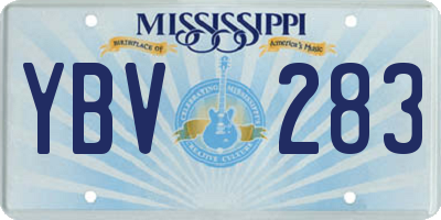 MS license plate YBV283
