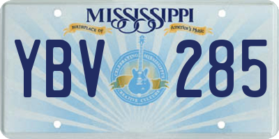 MS license plate YBV285