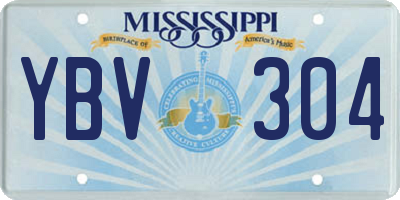 MS license plate YBV304