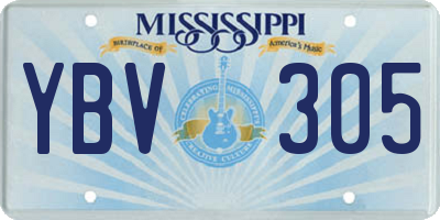 MS license plate YBV305