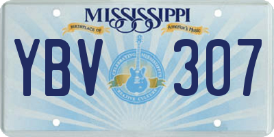 MS license plate YBV307