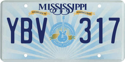 MS license plate YBV317