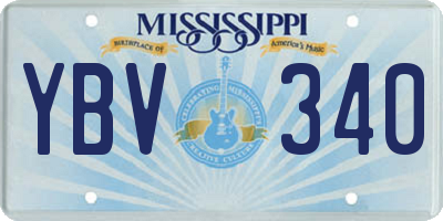 MS license plate YBV340