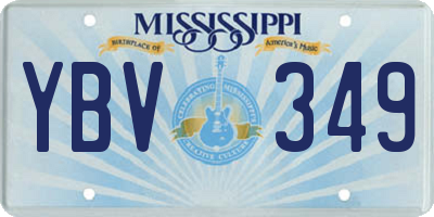 MS license plate YBV349