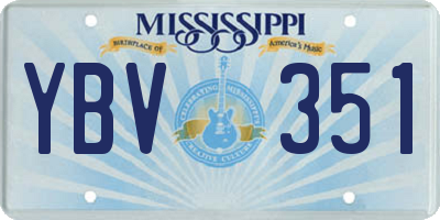 MS license plate YBV351