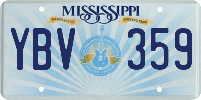MS license plate YBV359
