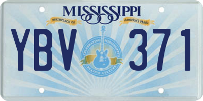 MS license plate YBV371