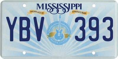 MS license plate YBV393