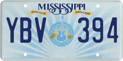 MS license plate YBV394