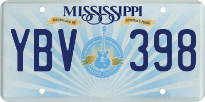 MS license plate YBV398