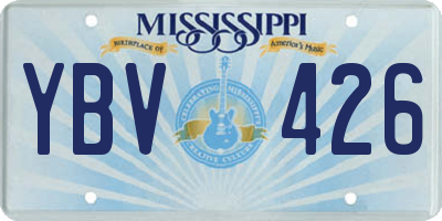 MS license plate YBV426