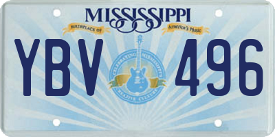 MS license plate YBV496