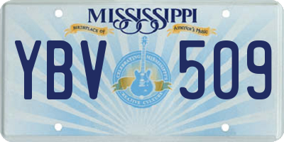 MS license plate YBV509