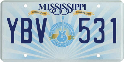 MS license plate YBV531