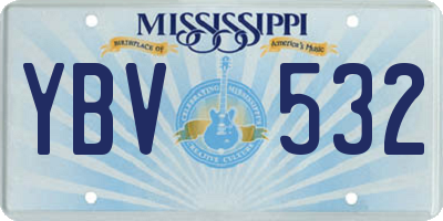 MS license plate YBV532