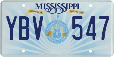MS license plate YBV547