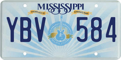 MS license plate YBV584