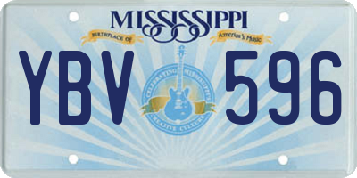 MS license plate YBV596