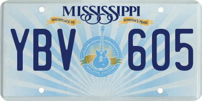 MS license plate YBV605