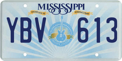 MS license plate YBV613